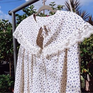 New Hand Made Victorian 2 Piece Nightgown Sleepwear Floral Dress &. Coat.